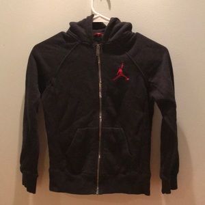 Jordan black size 8-10 zipper front hoodie